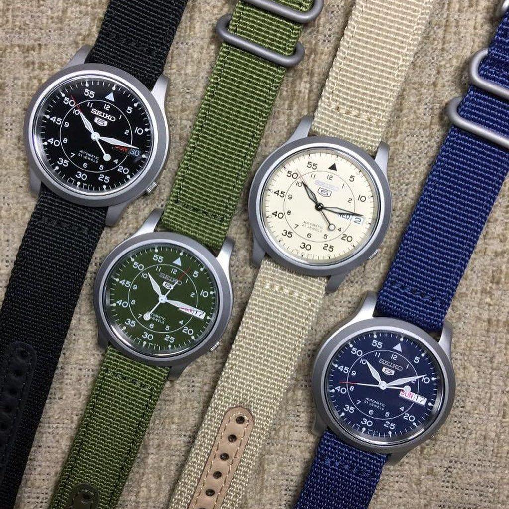 Seiko 5 Quân Đội Size 37mm Dây Dù 4 Màu